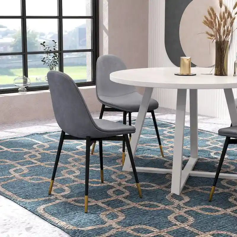 Set da pranzo rotondo Roundhill Furniture Evatt da 5 pezzi, tavolo rotondo a cavalletto con 4 sedie eleganti