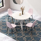 Set da pranzo rotondo Roundhill Furniture Evatt da 5 pezzi, tavolo rotondo a cavalletto con 4 sedie eleganti