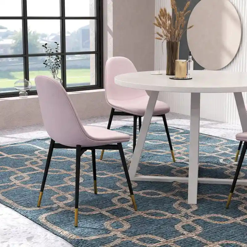 Set da pranzo rotondo Roundhill Furniture Evatt da 5 pezzi, tavolo rotondo a cavalletto con 4 sedie eleganti