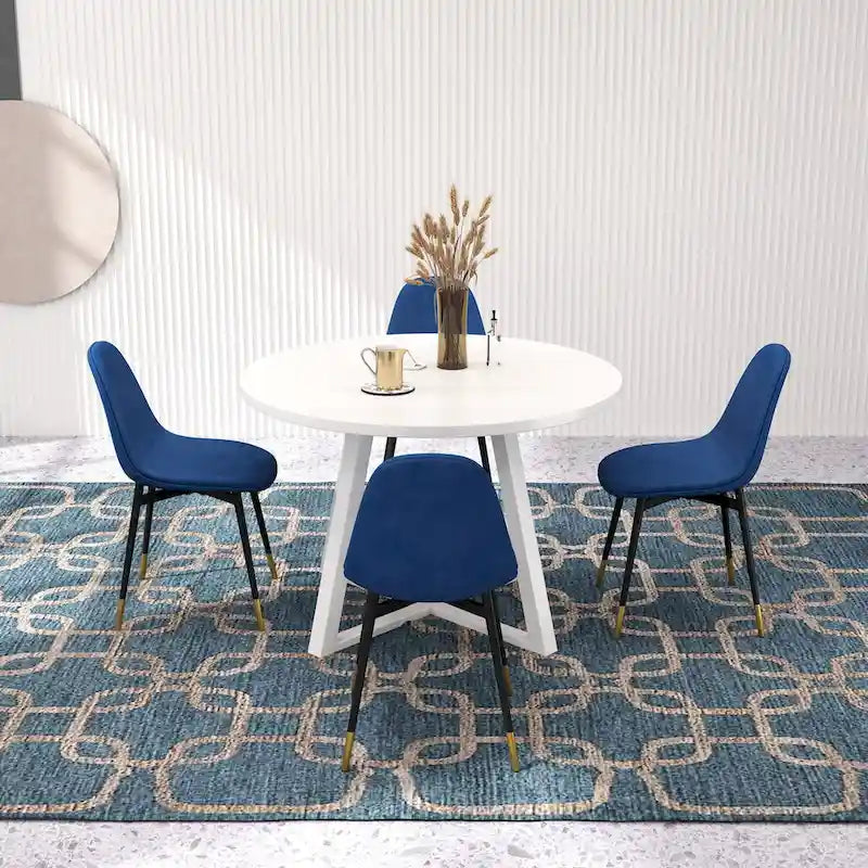 Set da pranzo rotondo Roundhill Furniture Evatt da 5 pezzi, tavolo rotondo a cavalletto con 4 sedie eleganti