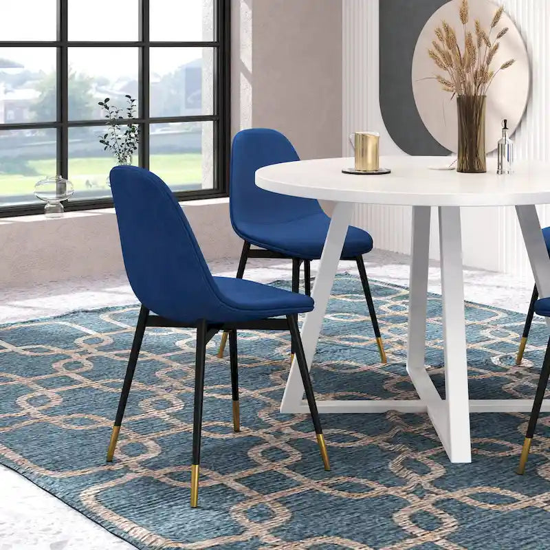Set da pranzo rotondo Roundhill Furniture Evatt da 5 pezzi, tavolo rotondo a cavalletto con 4 sedie eleganti