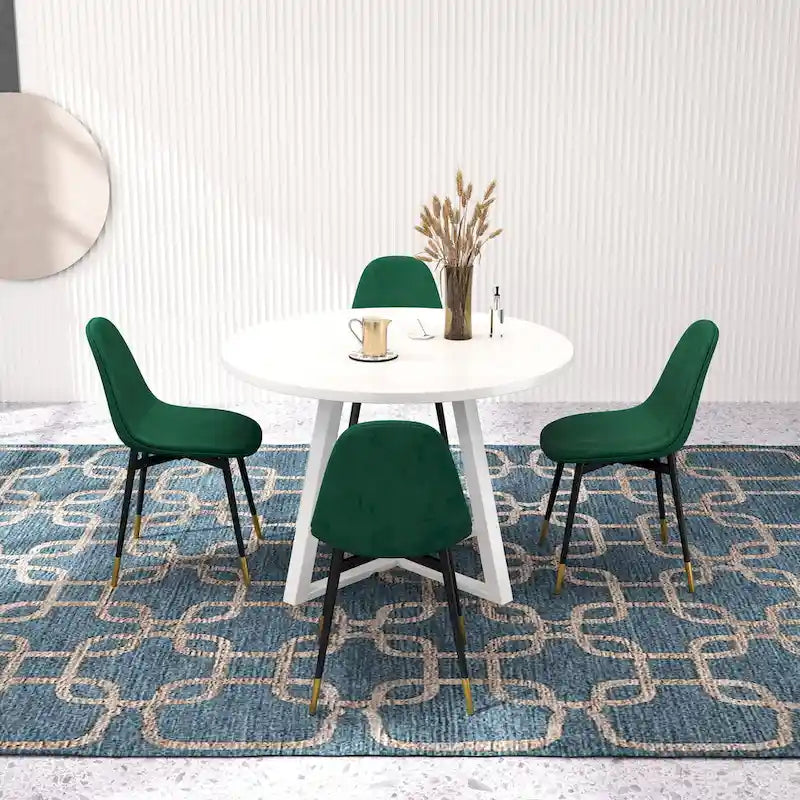 Set da pranzo rotondo Roundhill Furniture Evatt da 5 pezzi, tavolo rotondo a cavalletto con 4 sedie eleganti