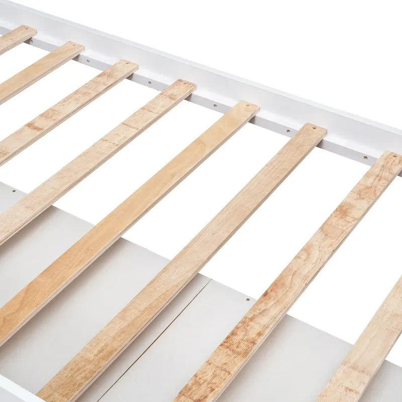 Letto a piattaforma a una piazza in legno massello con 6 cassetti