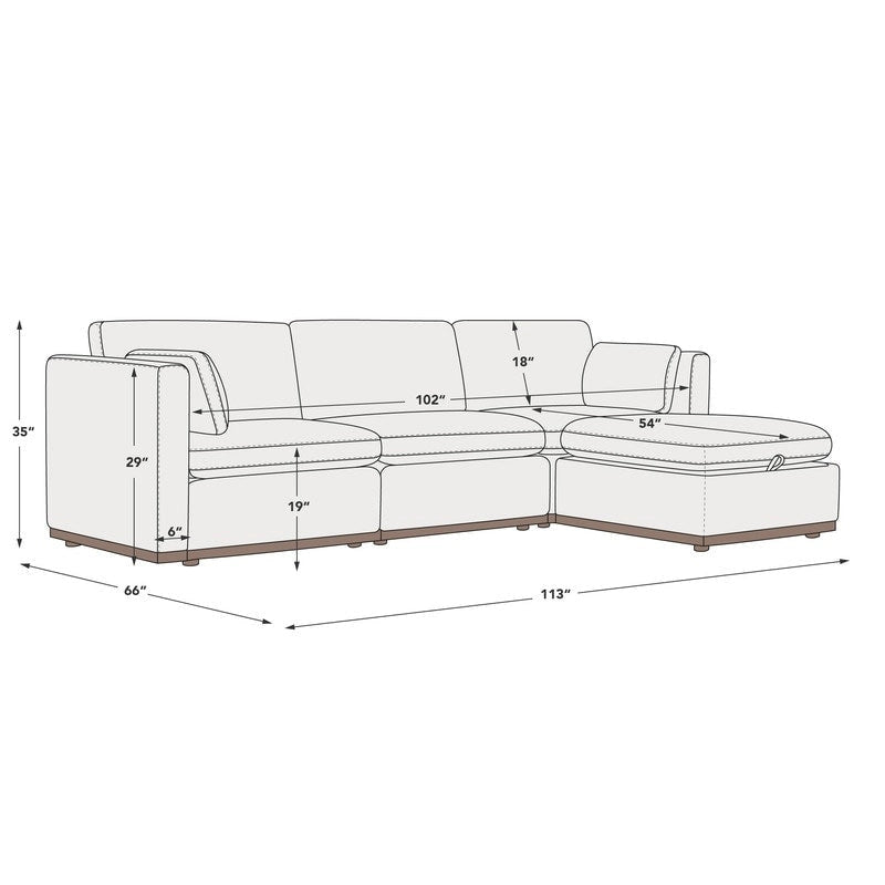 Divano componibile modulare oversize in tessuto Donna con base in legno migliorata