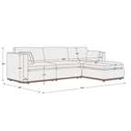 Divano componibile modulare oversize in tessuto Donna con base in legno migliorata