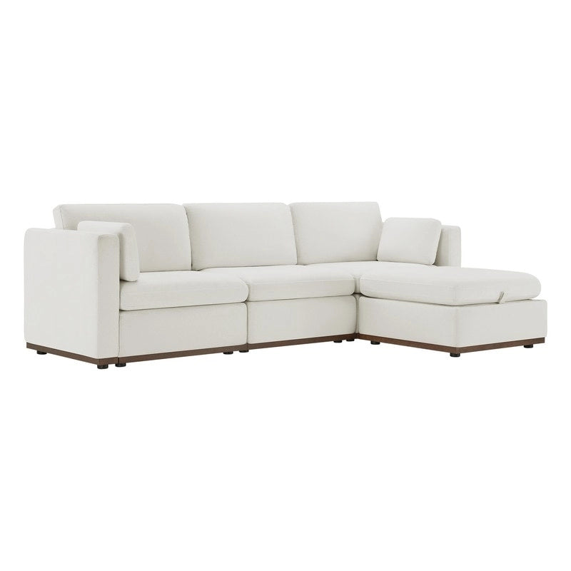Divano componibile modulare oversize in tessuto Donna con base in legno migliorata