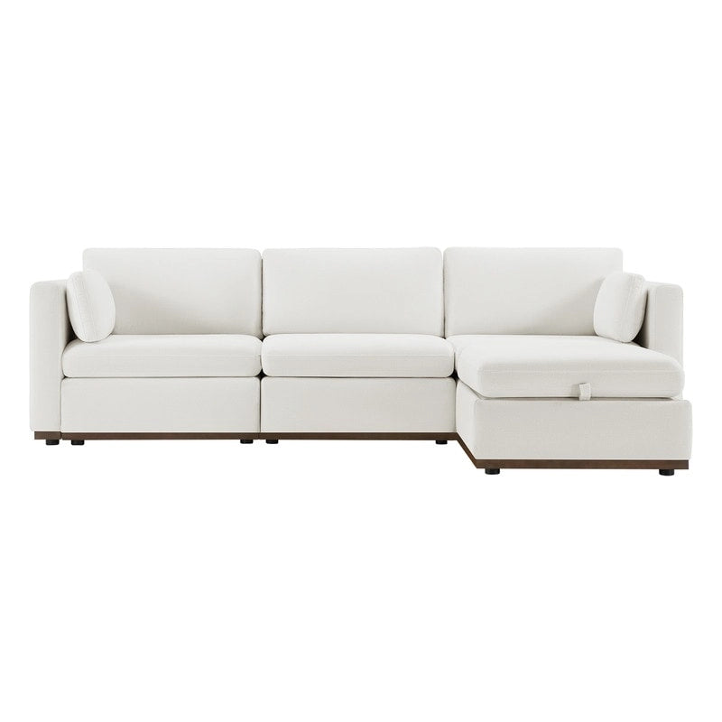 Divano componibile modulare oversize in tessuto Donna con base in legno migliorata