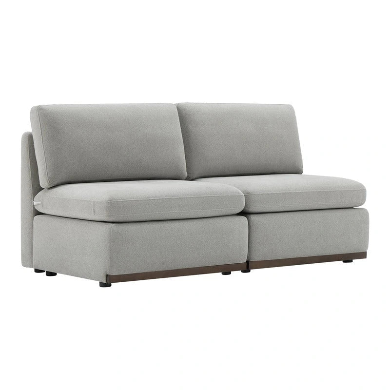 Divano componibile modulare oversize in tessuto Donna con base in legno migliorata