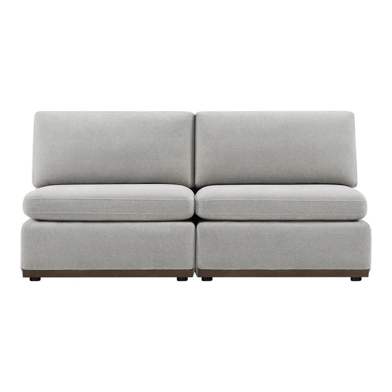 Divano componibile modulare oversize in tessuto Donna con base in legno migliorata
