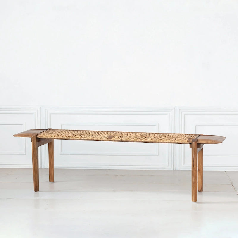 Panchina in Teak e Rattan