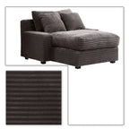 Moderna ed elegante chaise longue rivestita in velluto a coste