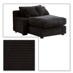 Moderna ed elegante chaise longue rivestita in velluto a coste