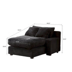 Moderna ed elegante chaise longue rivestita in velluto a coste