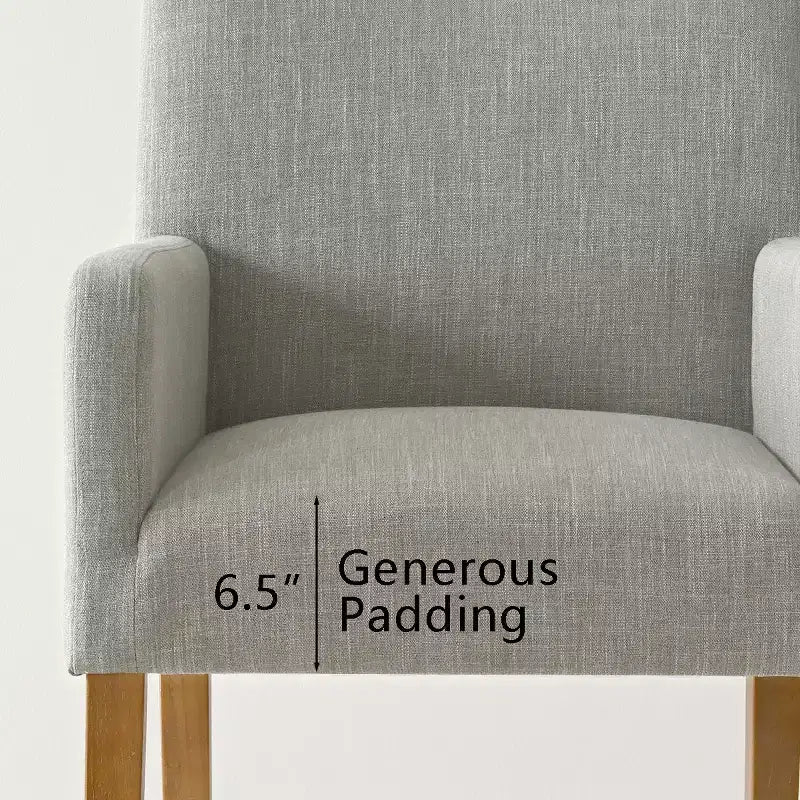 Set di 6 sedie da pranzo imbottite con braccioli, poltrone moderne in lino con gambe in legno, sedie occasionali per sala da pranzo, soggiorno - Panipeachy