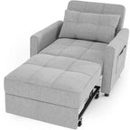 Poltrona Letto Trasformabile 3-in-1, Divano da Salotto Pieghevole Regolabile Imbottito