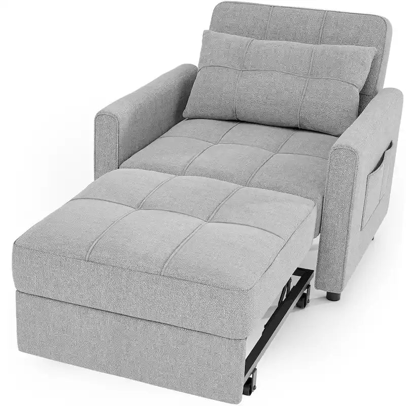 Poltrona Letto Trasformabile 3-in-1, Divano da Salotto Pieghevole Regolabile Imbottito