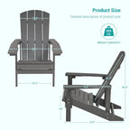 Bonosuki Sedie Adirondack da Esterno in Legno Resistente alle Intemperie - Set da 4