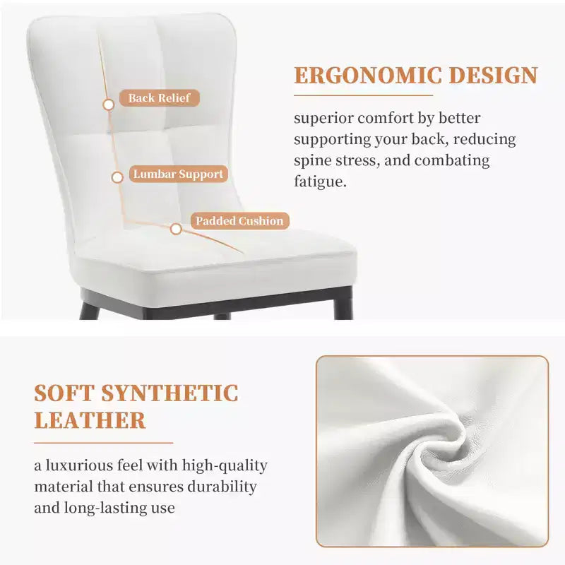 Bekrvio Sedie da Sala da Pranzo Set da 6, Moderne Imbottite in Ecopelle con Schienale Alto, Gambe in Metallo, Sedie da Cucina Senza Braccioli per Soggiorno Sala da Pranzo