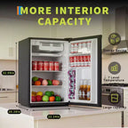 Mini Frigo da 127 Litri con Congelatore, Frigorifero Compatto con Porta Reversibile, Termostato Regolabile ad Alta Efficienza Energetica, Piccolo Frigo