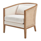 Poltrona d'Appoggio in Lino Tillman con Rattan