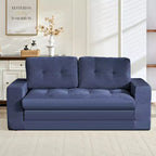 Mjkone Divano letto futon convertibile 2 in 1 da 180 cm, in tessuto a coste, pieghevole, con bottoni trapuntati, divanetto salvaspazio