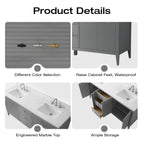 Mobile lavabo doppio Vanity Art 72 per bagno con piano in marmo composito