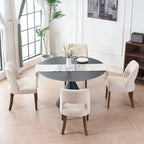 Set di 4 sedie da pranzo imbottite in tessuto
