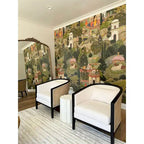 Poltrona d'Appoggio in Lino Tillman con Rattan