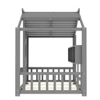 Struttura Letto a Piattaforma per Bambini Doppia/Matrimoniale Letto da Terra per Bambini Letto Montessori Letto a Casetta con Ripiano Portaoggetti - ModernLuxe