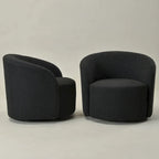 Poltrona girevole a barilotto imbottita KINWELL da 34 pollici (Set di 2)