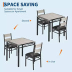 Set tavolo da pranzo per 4, con 4 sedie imbottite, set da 5 pezzi tavolo da cucina e sala da pranzo in legno con protezione angolare per cucina, appartamento, piccoli spazi