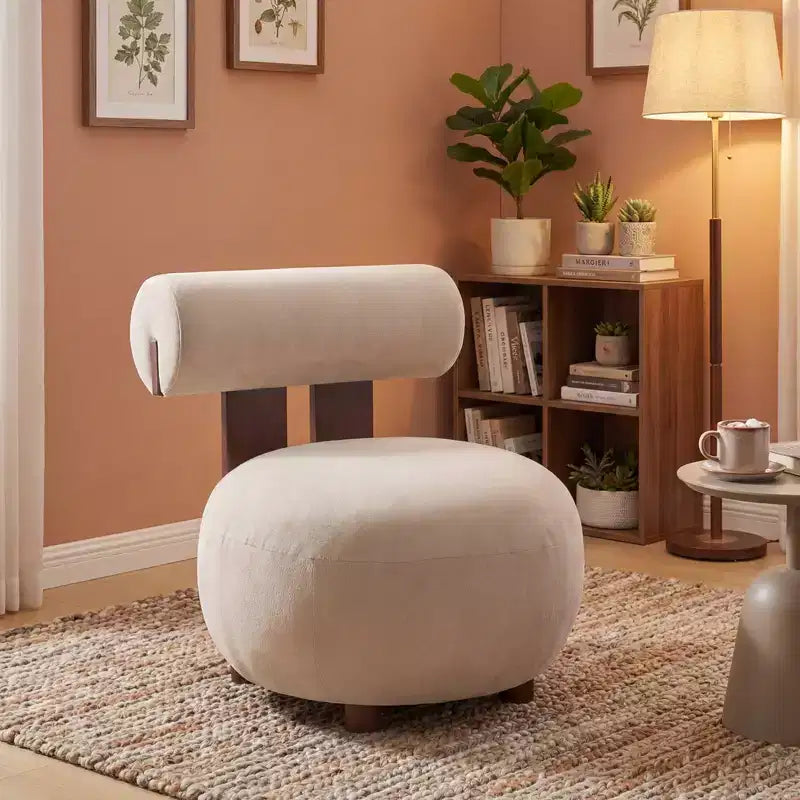 Christopher Knight Home Chariya Poltrona Accent Moderna in Velluto con Struttura in Legno di Gomma e Schienale Cilindrico