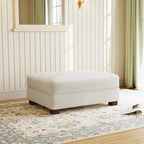 Pouf poggiapiedi oversize in velluto a coste moderno