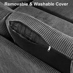 Divano Letto Estraibile 2 in 1 Dyonery con Chaise Longue Contenitore e USB, Divano Angolare in Velluto a Coste per Soggiorno