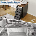 Scrivania per computer da 47 pollici con 5 cassetti, tavolo da studio/scrittura moderno rustico reversibile, workstation per ufficio domestico per piccoli spazi