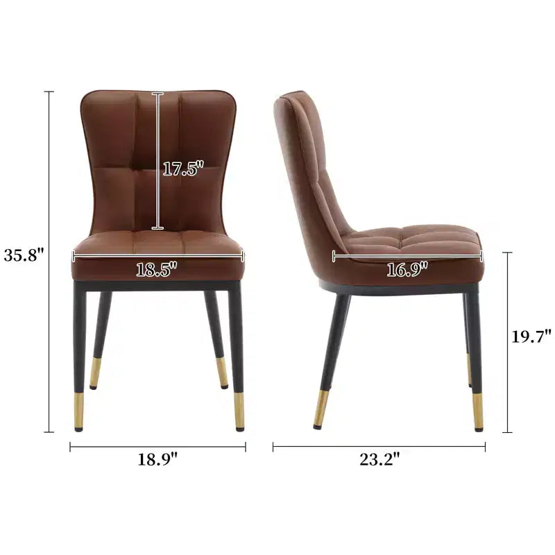 Bekrvio Sedie da Sala da Pranzo Set da 6, Moderne Imbottite in Ecopelle con Schienale Alto, Gambe in Metallo, Sedie da Cucina Senza Braccioli per Soggiorno Sala da Pranzo