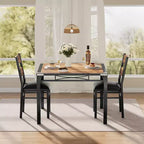 Set tavolo da pranzo per 4, con 4 sedie imbottite, set da 5 pezzi tavolo da cucina e sala da pranzo in legno con protezione angolare per cucina, appartamento, piccoli spazi