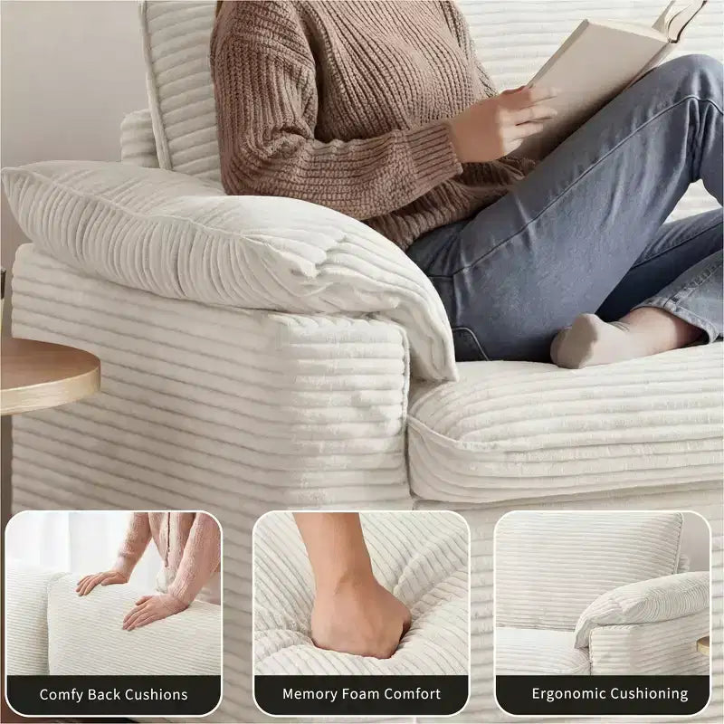 Dyonery 86 Cloud Loveseat Sofa, seduta profonda e ampi braccioli con cuscini, telaio robusto, design ergonomico e traspirante