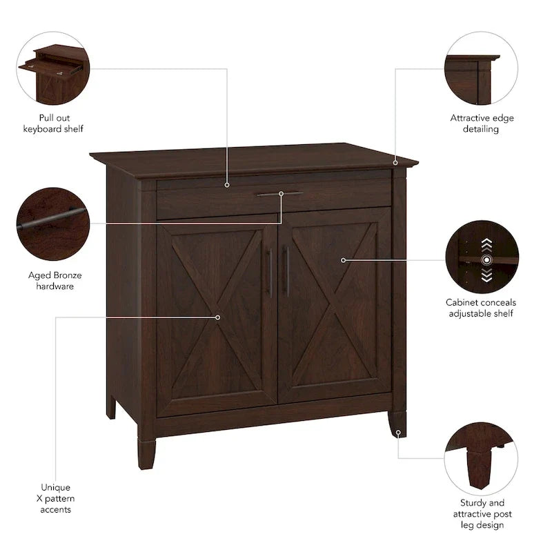 Scrittoio Key West con mobiletto di Bush Furniture