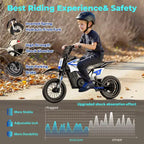 ECOLEAP K1 Moto da cross elettrica per bambini 36V 25 km/h veloce, autonomia 22 km, motore di picco 700W, 3 modalità di velocità, pneumatici fuoristrada da 12 pollici, certificazione UL, età 3-10 anni