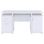 TUYOHW 55 Scrivania da scrittura in legno, scrivania per computer da ufficio con 2 cassetti, 1 armadietto, 1 ripiano aperto, 1 anta, scrivania da lavoro per ufficio domestico, studio, piccoli spazi