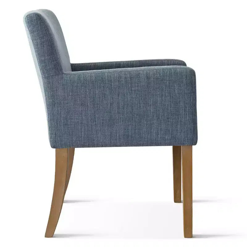 Set di 6 sedie da pranzo imbottite con braccioli, poltrone moderne in lino con gambe in legno, sedie occasionali per sala da pranzo, soggiorno - Panipeachy