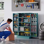 HOMCOM Dispensa da Cucina 41, Mobile Credenza da Cucina a 2 Ante con 5 Ripiani, 12 Portaspezie e Mensole Regolabili per Sala da Pranzo
