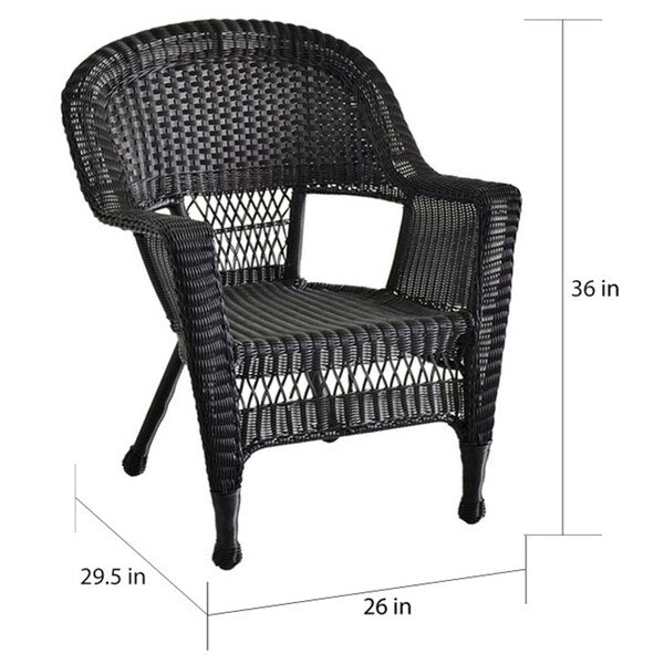 Set da conversazione da 4 pezzi per patio in vimini