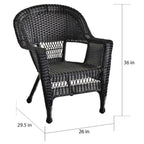 Set da conversazione da 4 pezzi per patio in vimini