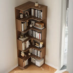 Libreria ad angolo in legno multistrato con 6 ripiani