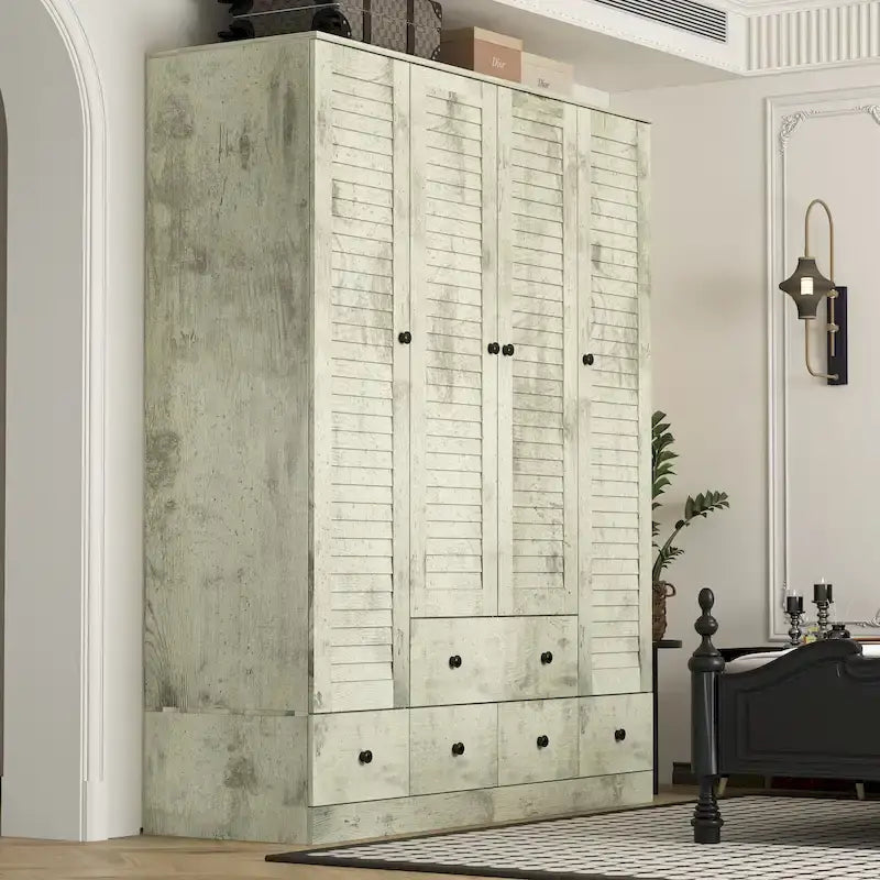 Armadio guardaroba cabina armadio 59W grande armadio indipendente bianco