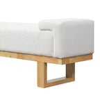 Panca moderna imbottita in bouclé Christopher Knight Home Paulina in legno di Hevea