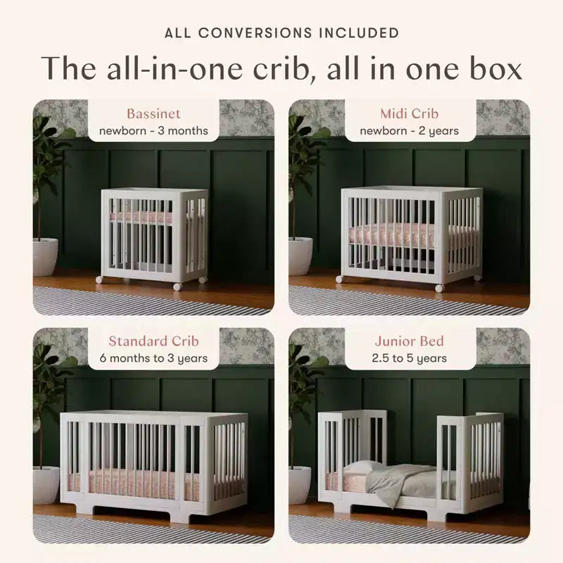 Culla convertibile Babyletto Yuzu 8-in-1 con kit di conversione per tutte le fasi