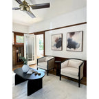 Poltrona d'Appoggio in Lino Tillman con Rattan